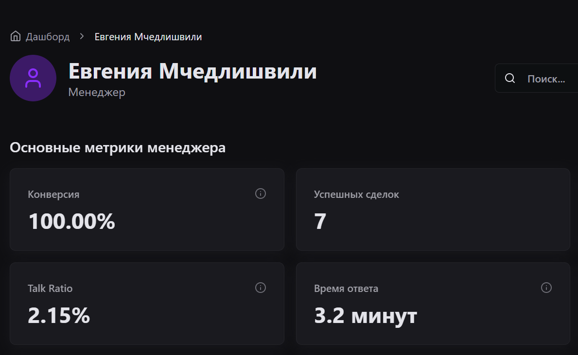 Профиль менеджера